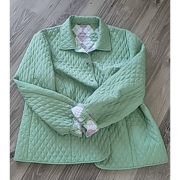 Briggs New York Jackets & Blazers - Briggs New York Women's Spring Green Quilted Jacket With Snap Front Size 18W
